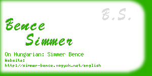 bence simmer business card